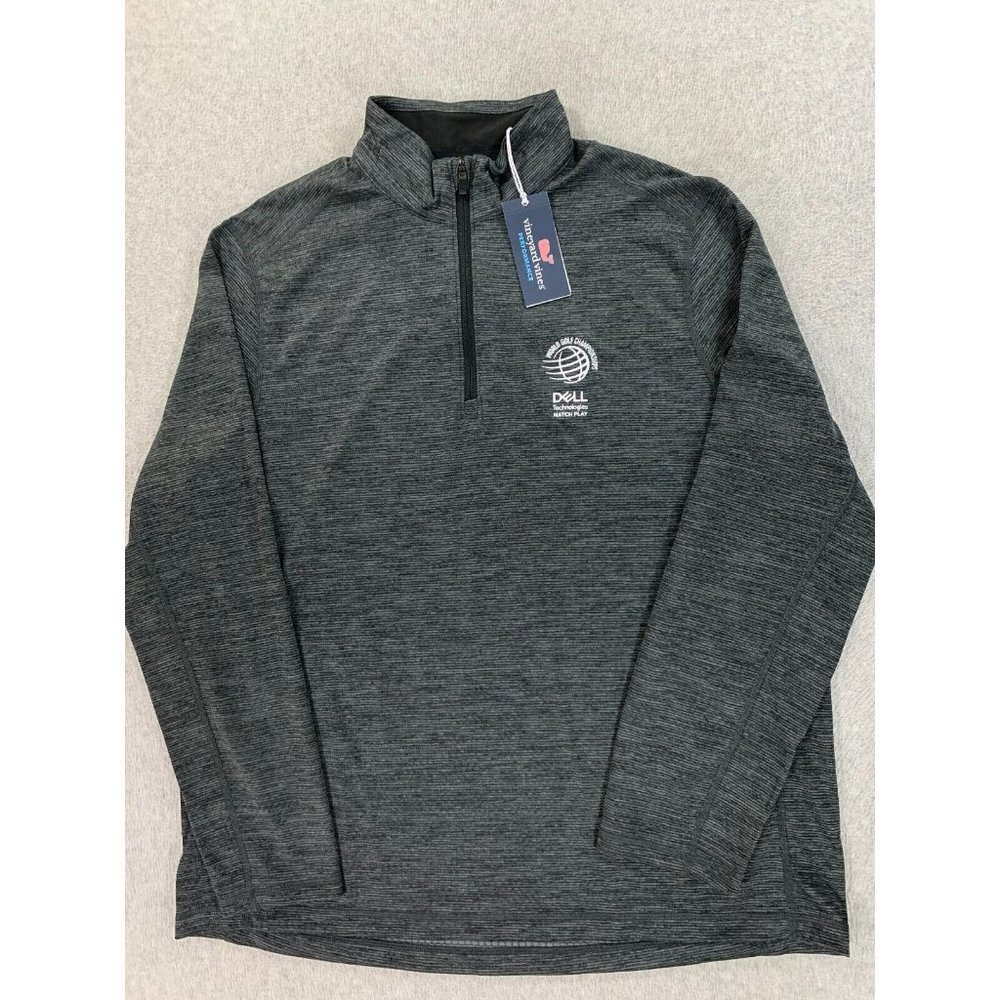 Vineyard Vines Men's Charcoal Heather Quarter-Zip Pullover